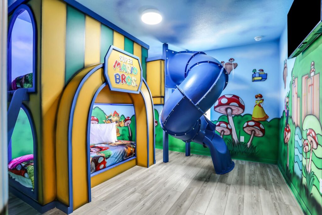 An Orlando vacation rental Super Mario themed room